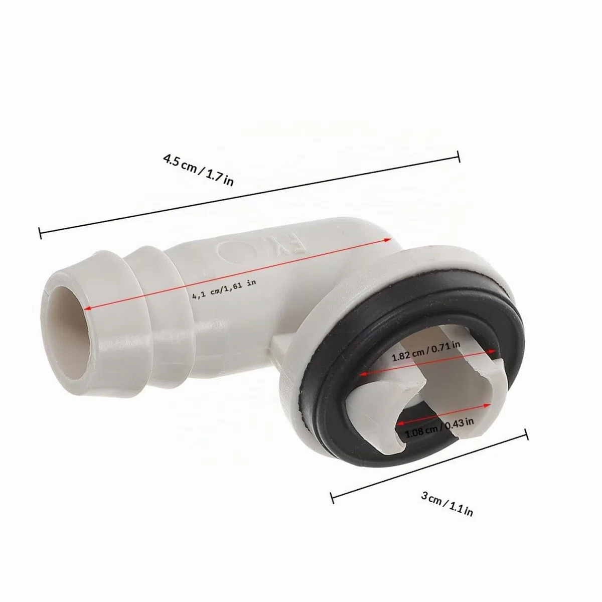 DOITOOL - Conector de manguera de drenaje de aire acondicionado (3 unidades, 15 mm, conexión acodada de evacuación de condensados, con anillo de goma antifugas, adaptador de unidad de CA y ventana de