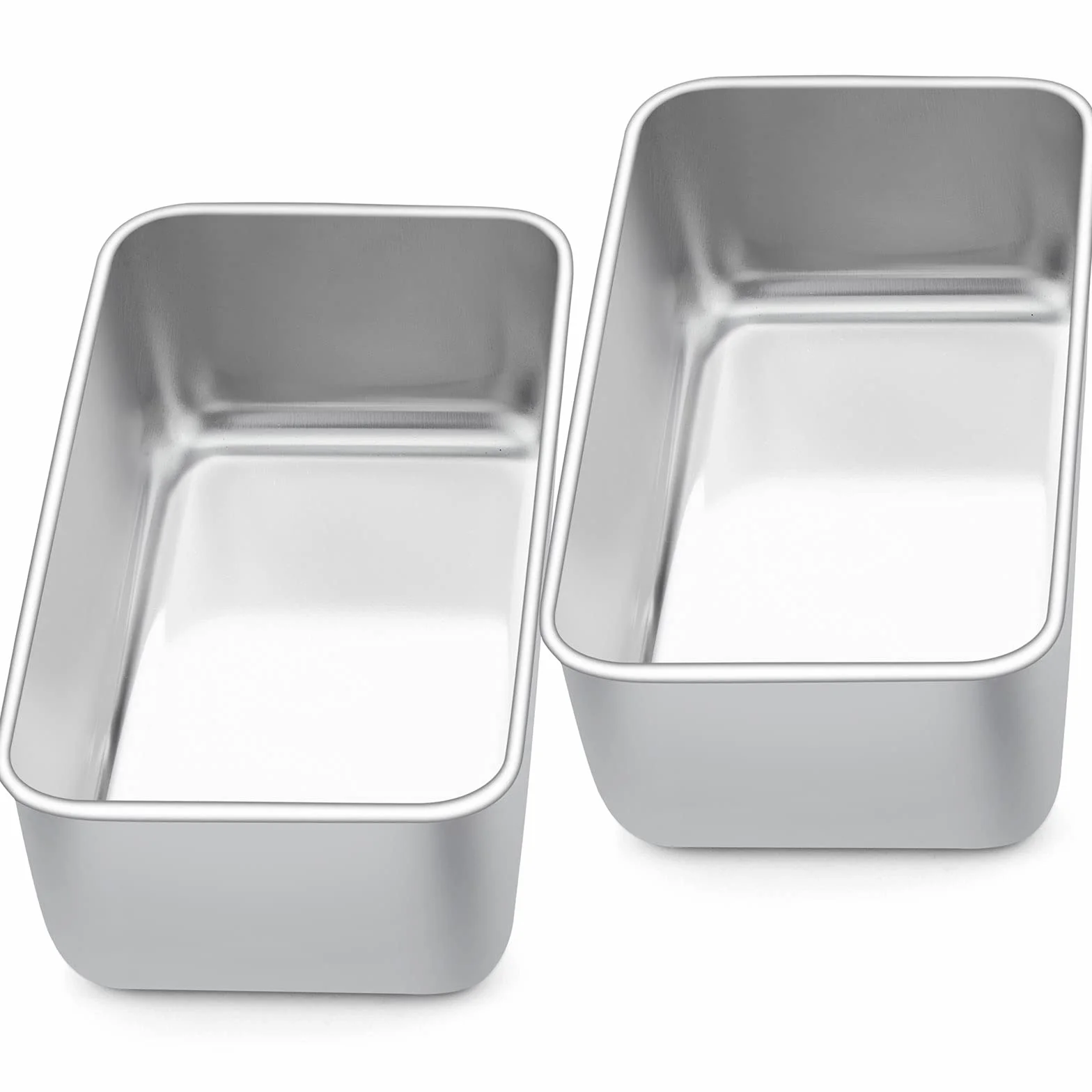 Joyfair - Molde para Pan de Acero Inoxidable, 2 Unidades, para Pastel, 23 cm x 12 cm x 6 cm, Saludable y No Tóxico