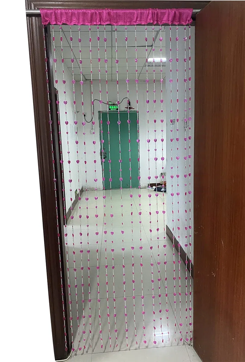 ZiDeTang Cortina de Cuentas acrílicas para Puerta, decoración del hogar, Cortina divisora de habitación (100 cm x 195 cm, corazón Rosa)