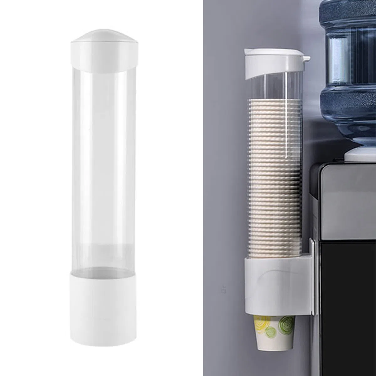 Dispensador de Taza de Papel, portavasos de plástico montado en la Pared Dispensador de Vasos de baño o Vasos de Papel Dispensador de Vasos de Hospital para Oficina en el hogar Montaje en Pared