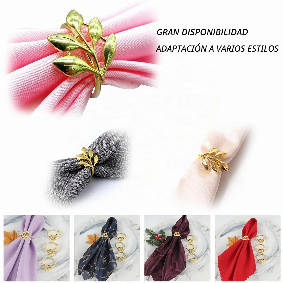20 Piezas Anillos para Servilletas, Elegantes Servilleteros, para Decoración de Mesa de Cena, para Boda, Bautizo, Comunión, Graduación, Cumpleaños, Navidad, Banquete (Dorado, Talla estándar)