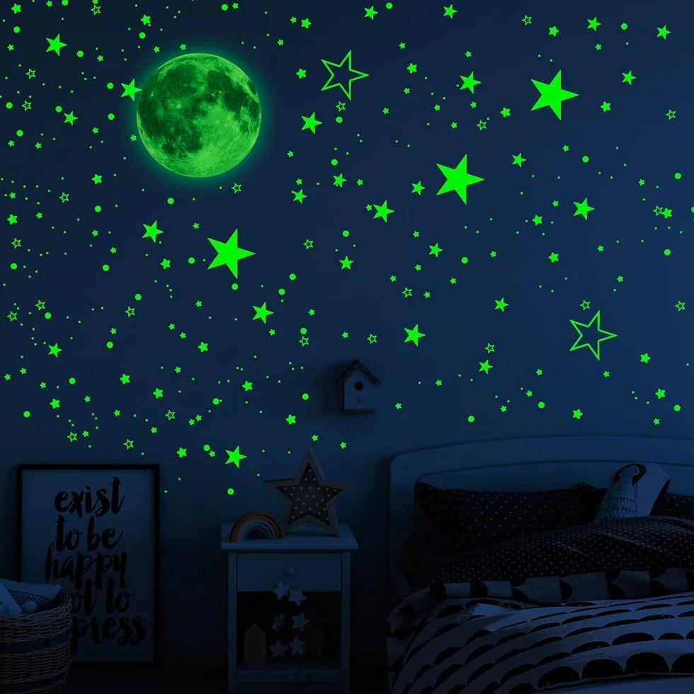 Luminoso Pegatinas de Pared Estrellas Fluorescentes 1119 PCS para Techo Decoración Dormitorio Niños