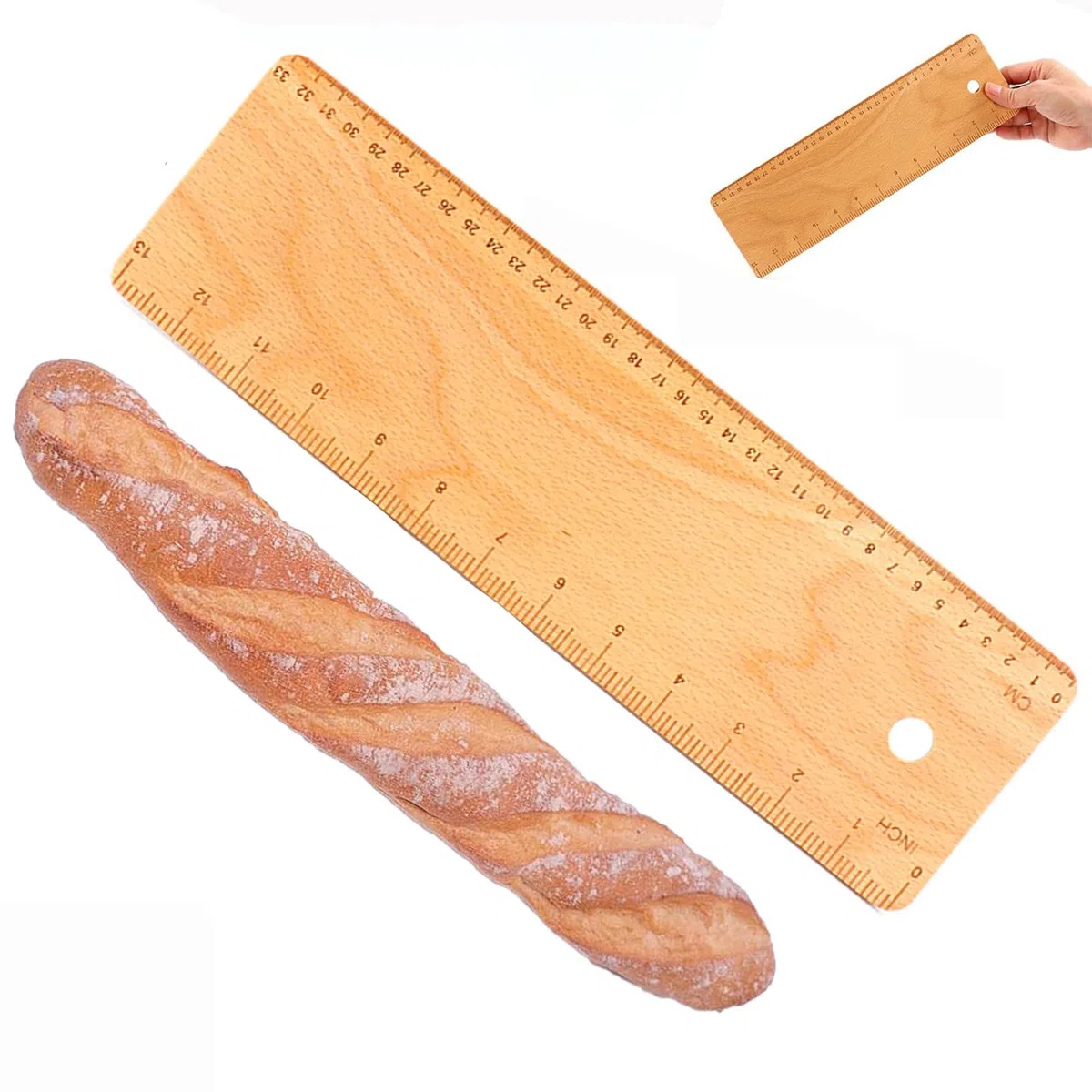 Tabla de Voltear Pan, Hornear Cáscara de Transferencia Simple, Tabla de Transferencia para Baguette, Sartén de Madera para Baguette, para Pan Francés, Galletas, Pizza, Pasteles, Masa(33*10*0.5 cm)
