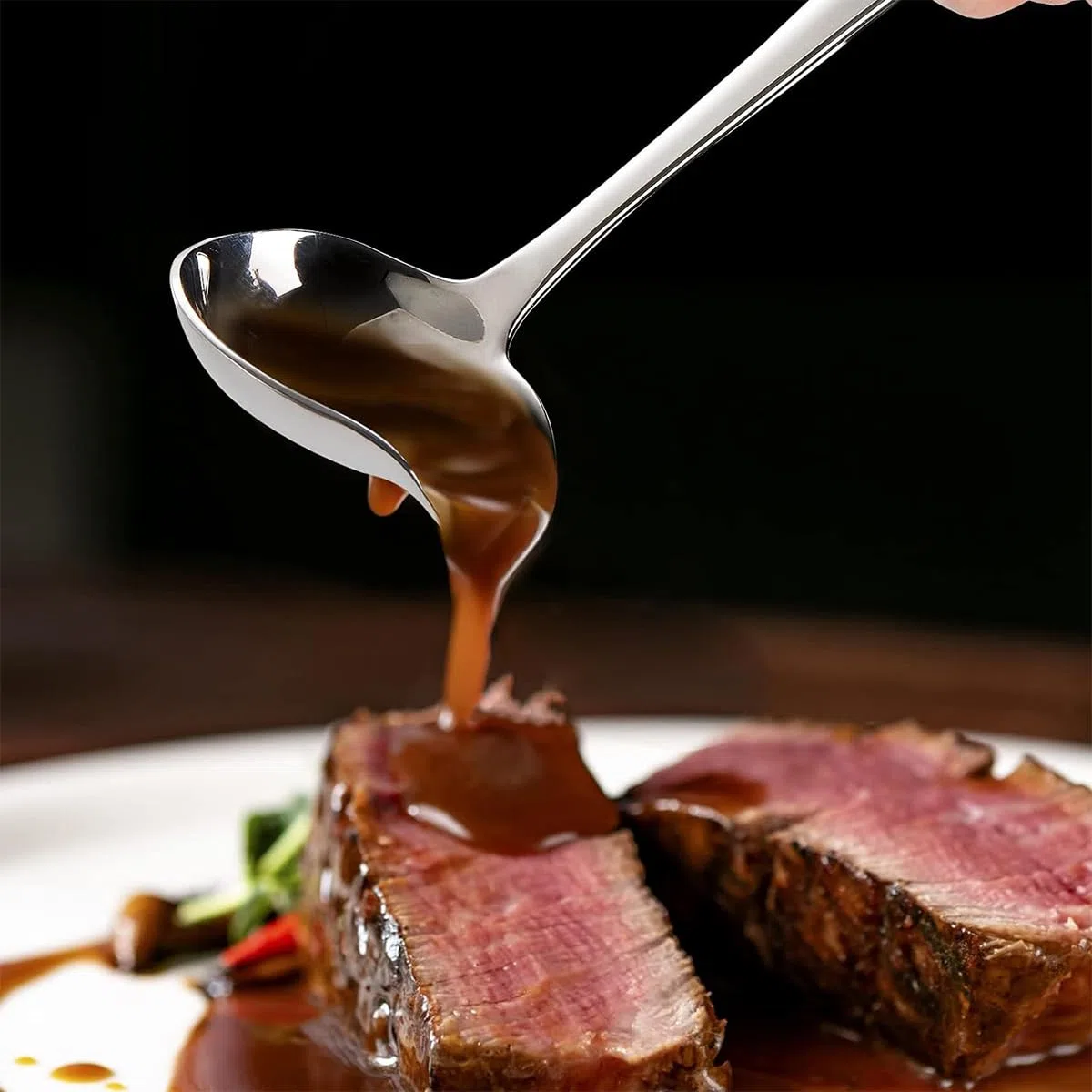 Cuchara Para Salsa De Acero Inoxidable, CucharóN Para Salsa Con Pico, Cuchara Sopera, CucharóN Para Sopa De Acero Inoxidable 304, Apto Para Lavavajillas, Cuchara Vertedora Para Salsas,Aderezos,