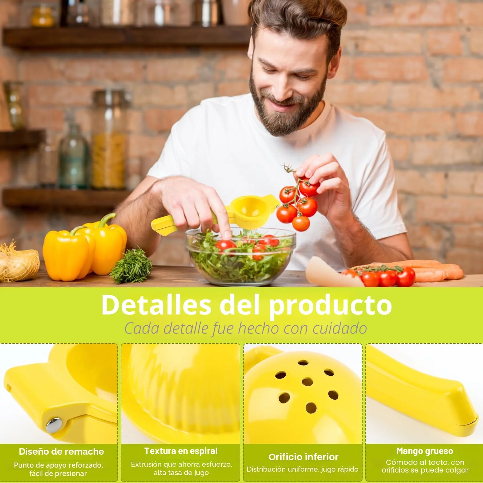Exprimidor Limón Manual Acero Inoxidable 7cm Diámetro para Cítricos Naranjas Zumo Cocina Restaurante