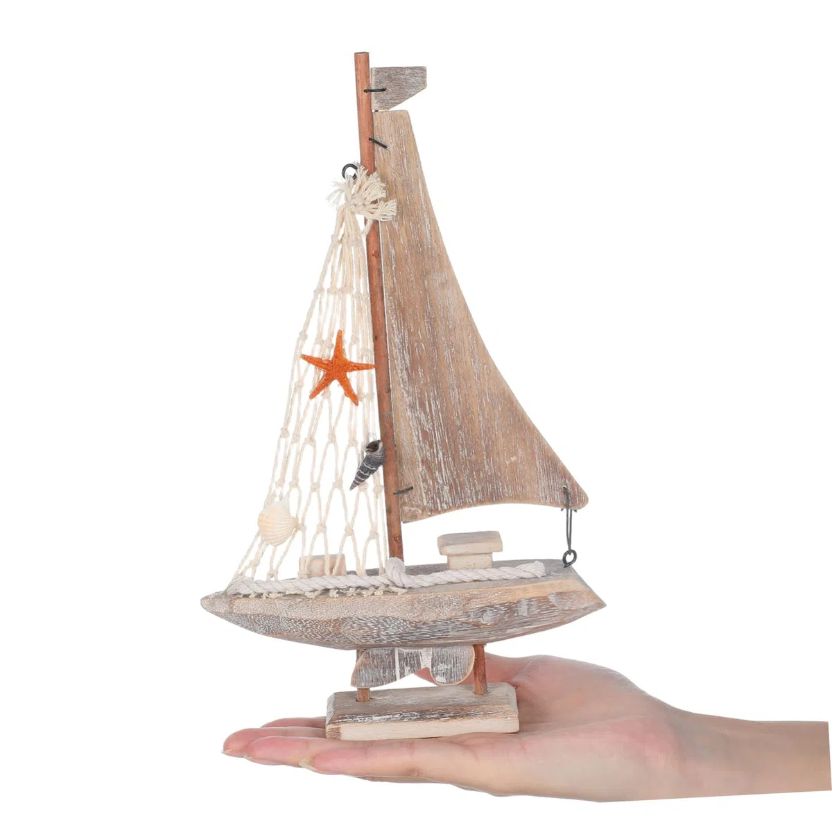 Operitacx Adornos de navegación Antigua de Barco de Vela decoración de Bote pequeño decoración del Adorno para Botes de Vela estatuilla de Barco Madera
