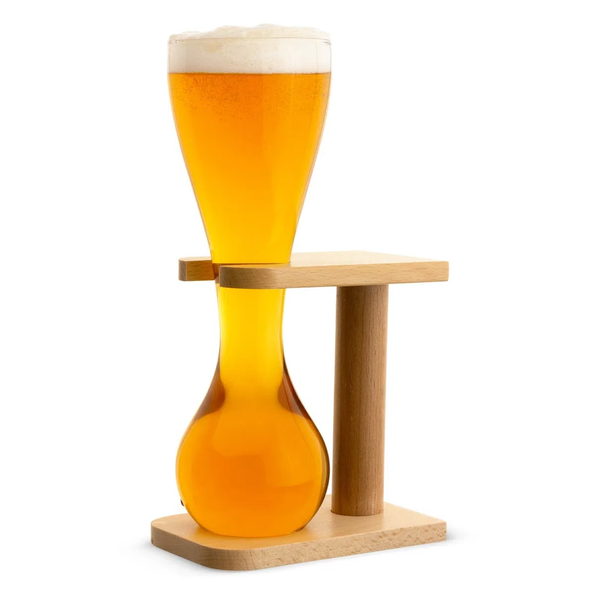 CKB LTD Vaso de vidrio de yarda con soporte para cerveza, Vaso de cerveza