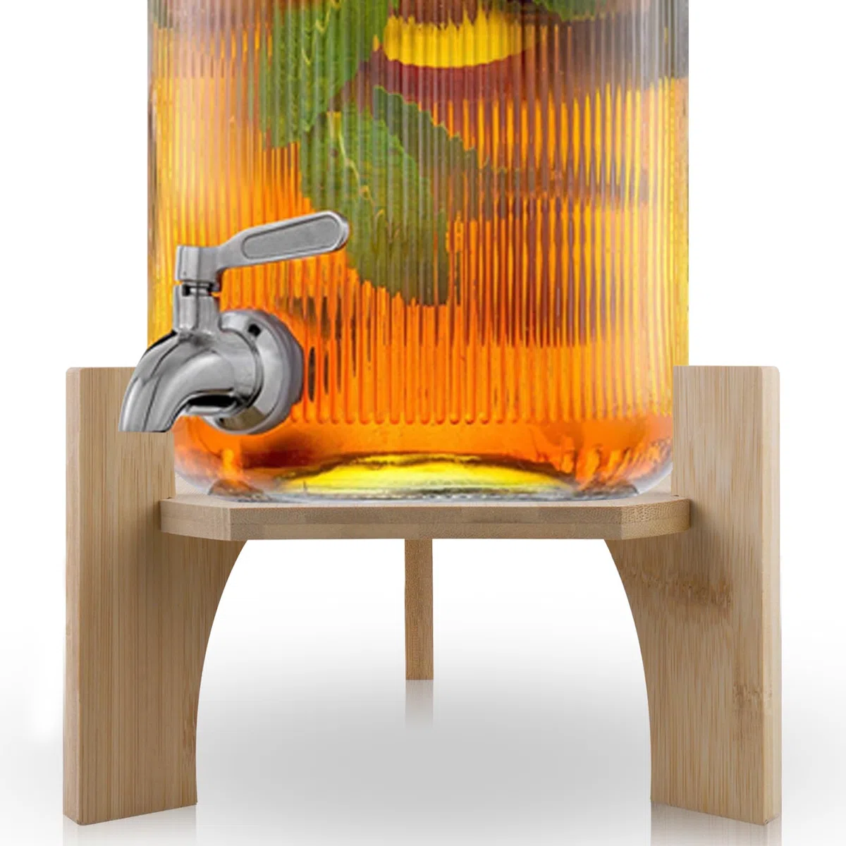 Soporte de madera para dispensador de bebidas, cristal y tapas, para pícnics, celebraciones y bodas (21,5 cm)