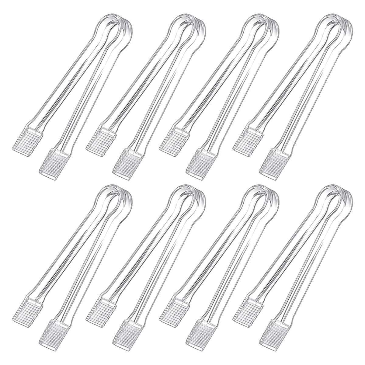 8 Piezas PláStico Pinzas para Servir Buffet Mini Pinzas para Utensilios para Servir Pinzas para Aperitivos Pinzas Transparentes para Cocina 6,3 Pulgadas Hielo PequeñO
