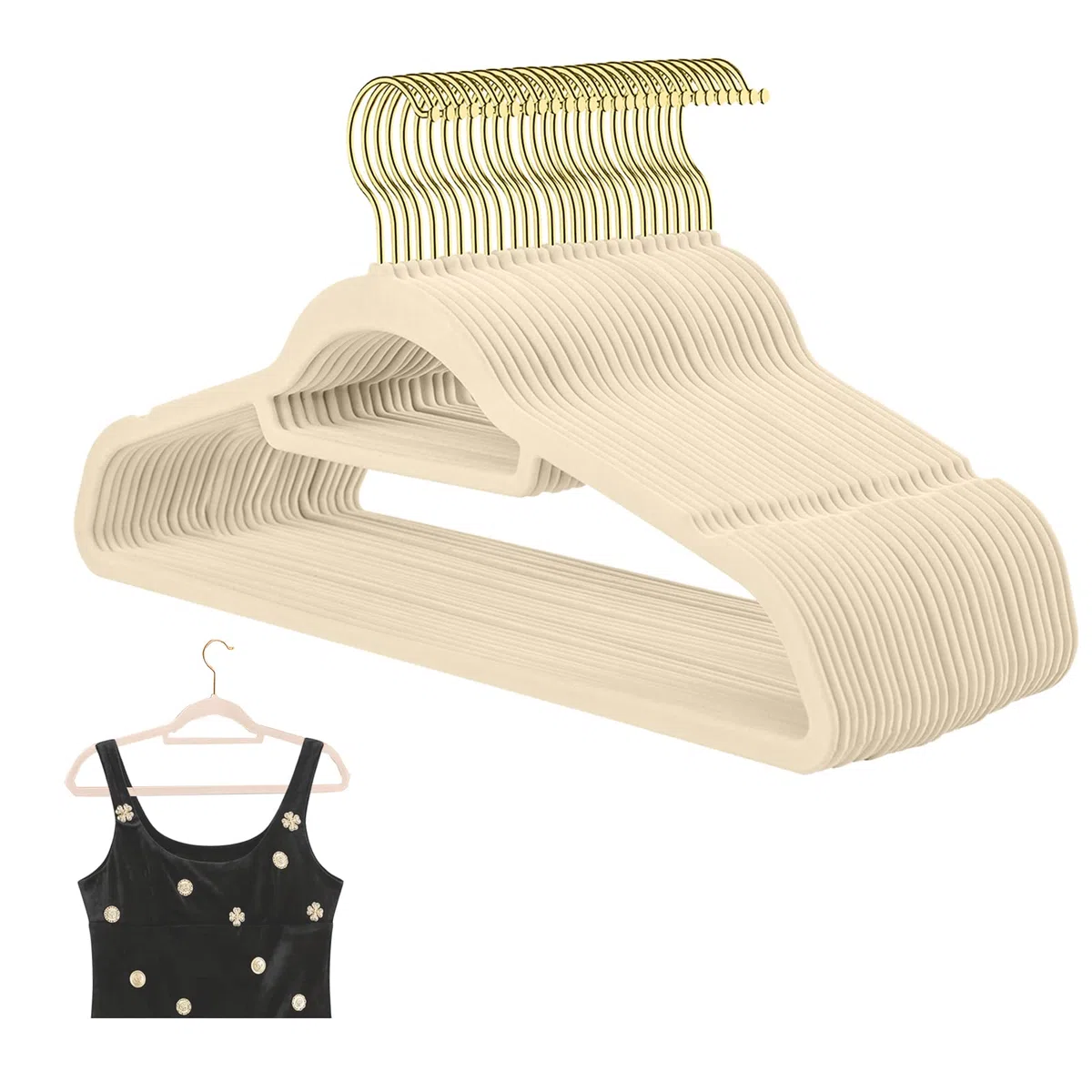 Vastsea 10 Piezas Perchas de Terciopelo, Perchas de Plástico para Trajes, Percha Antideslizante, Se Puede Utilizar para Chaquetas, Vestidos, Camisas