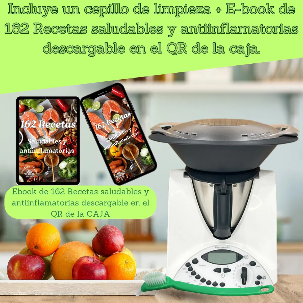 Botonera thermomix tm31 - bimby - thermomix tm31 recambios - panel frontal thermomix tm31 - frontal thermomix tm31 - repuestos thermomix tm31, recambios thermomix COMPATIBLES + cepillo + EBOOK recetas