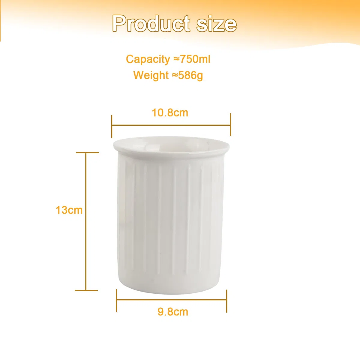 Bote Utensilios Cocina Bote para Utensilios Soporte para Utensilios de Cocina Kitchen Utensilhalter Porta Utensilios de Cerámica Porta Cucharas de Cocina para Encimera Cocina, Blanco