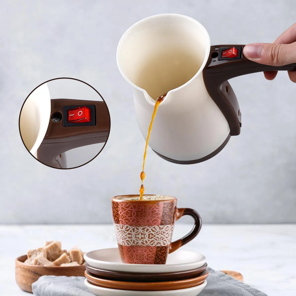 Cafetera eléctrica turco de 500 ml, 1000 W, 220 V, inducción