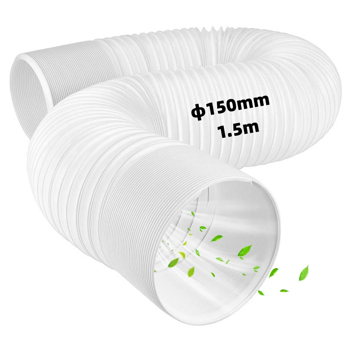 Tubo Aire Acondicionado Portatil, Manguera de Escape para Aire Acondicionado, Tubo de Salida Aire Acondicionado Universal,Tubo Flexible de Salida de Aire de PVC, (Φ15 cm/Longitud 1.5M)