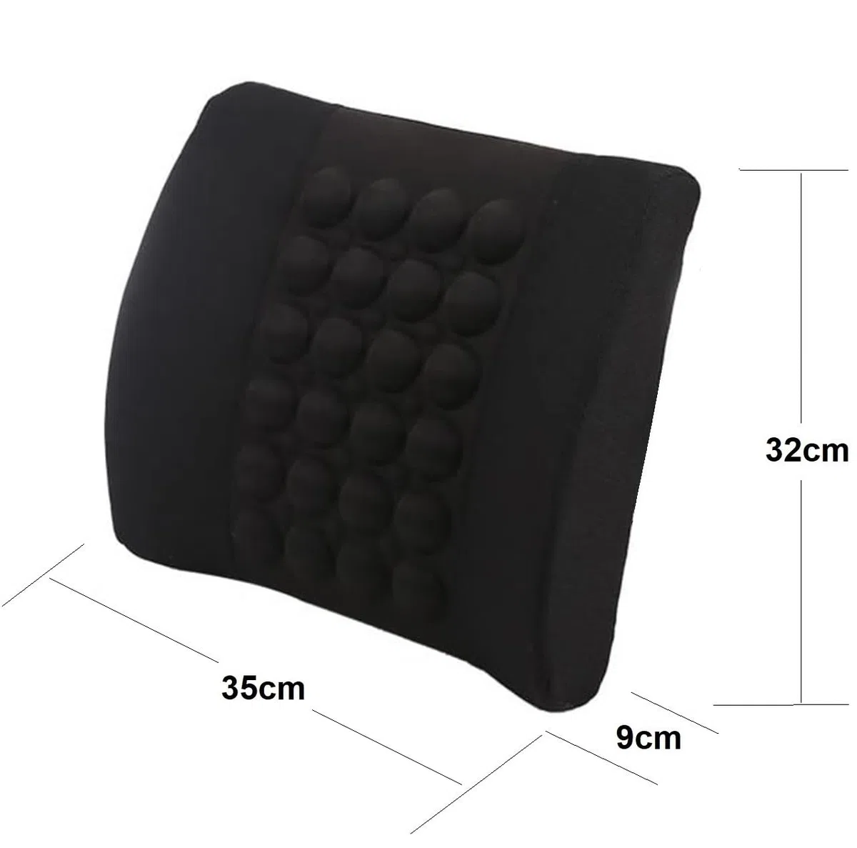 Cojin Lumbar para Asientos de Coches sillas de Oficina Almohada cojin para Cintura Ergonómico, Respaldo de Espuma Viscoelástica (Negro)