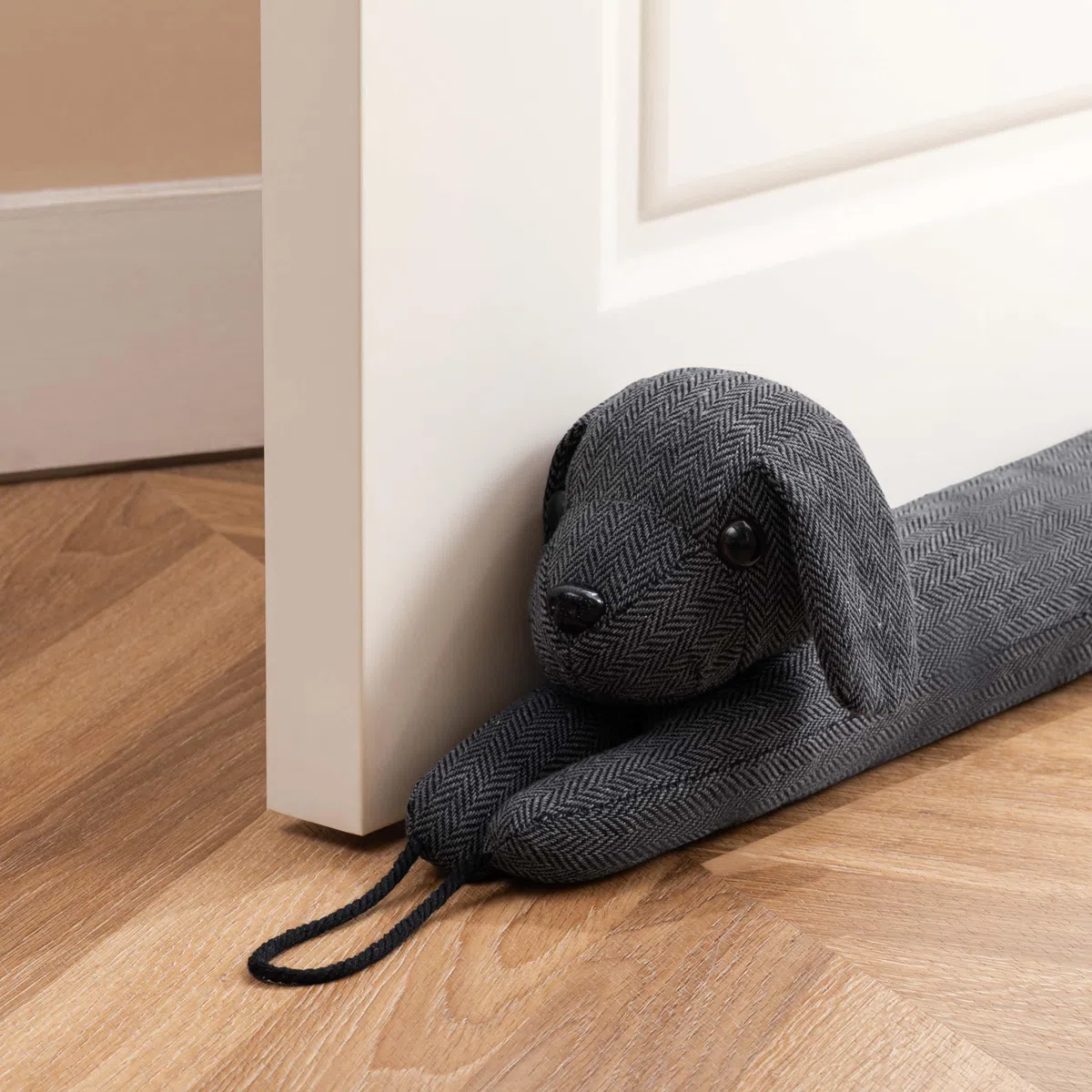 HBselect Burletes de Puerta Decorativos Paravientos 106cm para Puertas y Ventanas, Amortiguador de Corrientes de Aire contrapesado para la Parte Inferior de la Puerta - Oscuro Gris Perro 40''