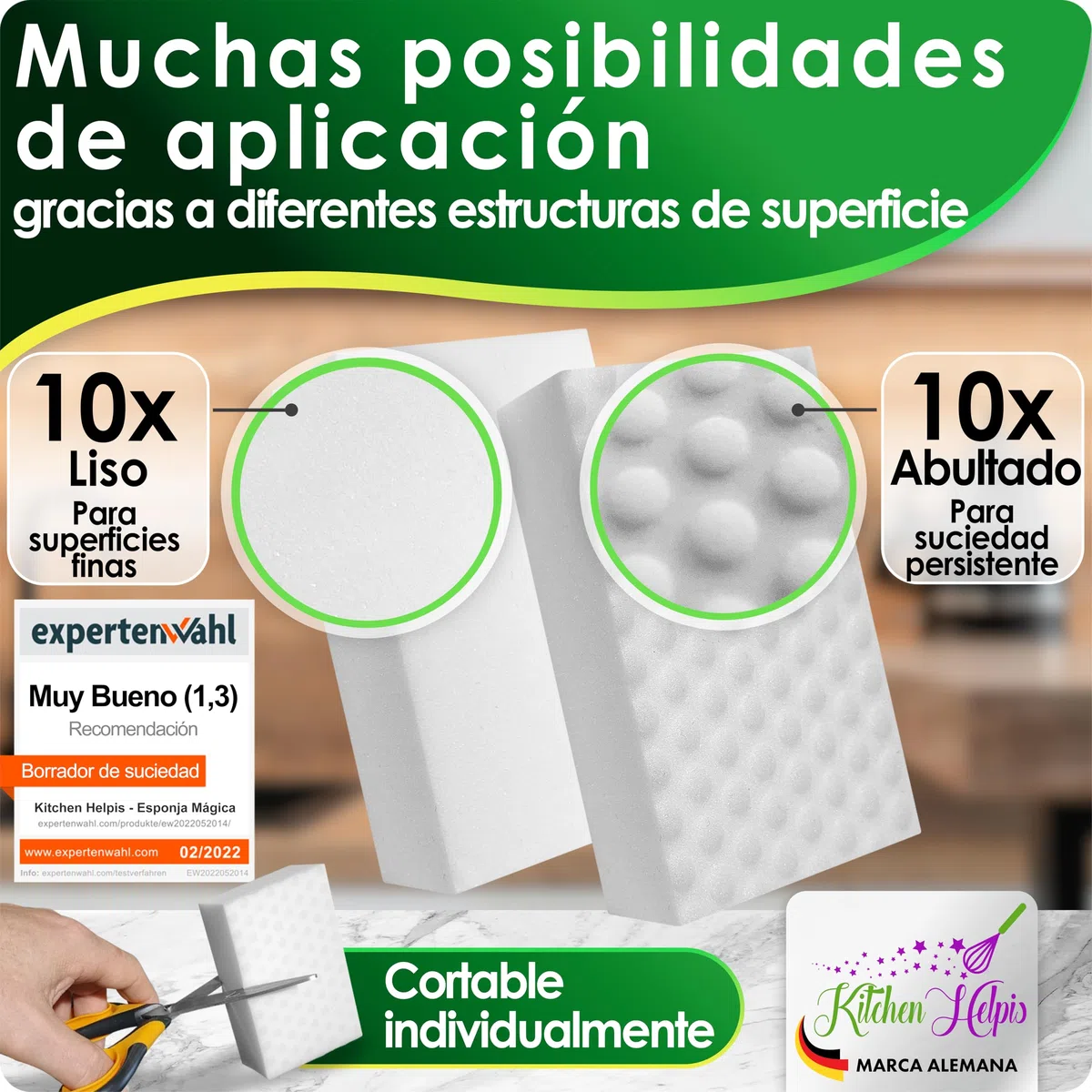 Kitchen Help Juego de 20 esponjas mágicas blancas para limpiar a fondo, esponja de limpieza para el hogar
