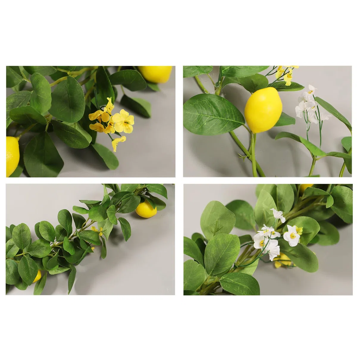 Guirnalda Decorativa de Limones Artificiales - Adorno de Pared con Frutas Amarillas y follaje Verde | Guirnalda de Frutas sintéticas Decoración Interior y Accesorio Decorativo para Cocina