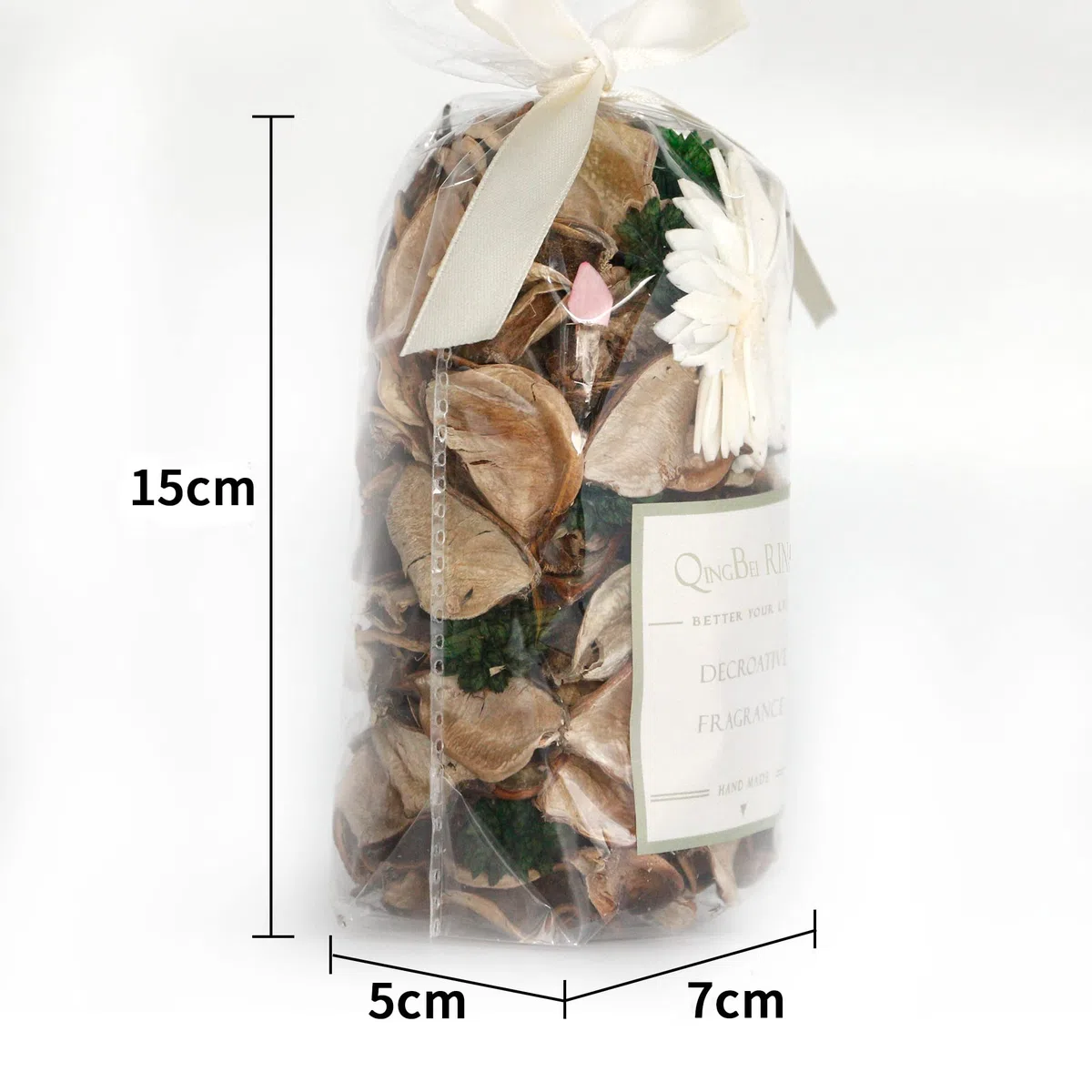 Qingbei Rina Primavera Popotpourri decoración, Mini Bolsa de popurrí aromática Vainilla Blanca, Relleno, florero, Bolsas de frangranza para el hogar, Regalo de Fiesta de Boda para mamá, pequeño