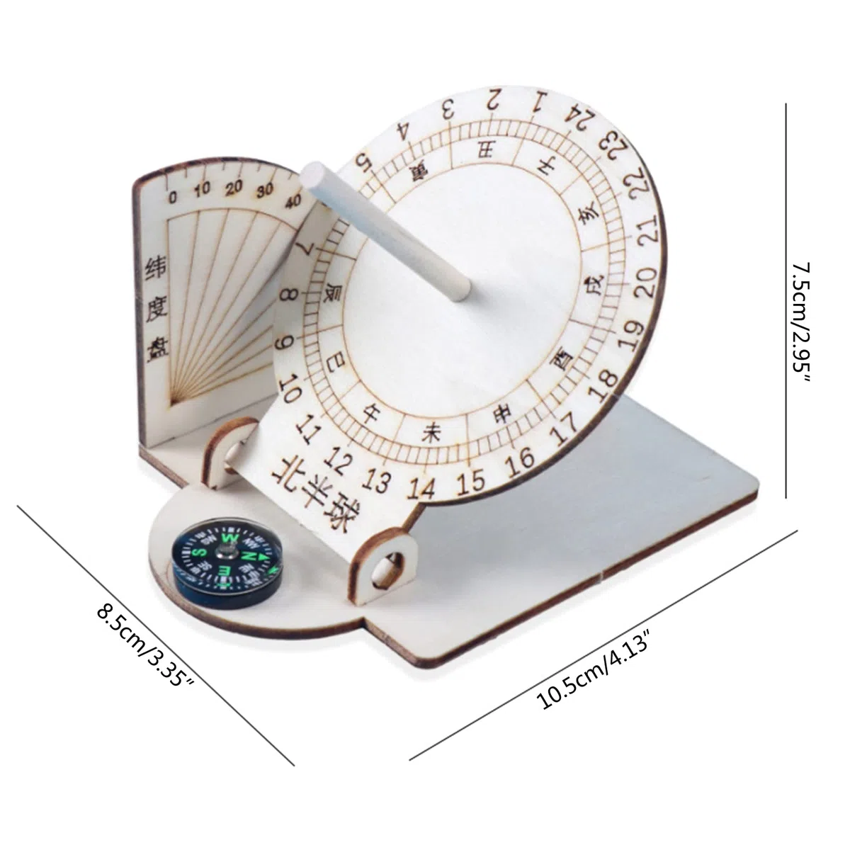 Modelos de reloj solar de madera, adornos de escritorio, relojes de sol, modelos científicos para entusiastas de la geografía y la ciencia