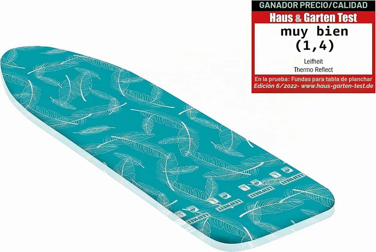 Leifheit Funda para tabla de planchar Thermo Reflect L/Universal, funda acolchada para tablas de planchar de hasta 140 x 45 cm, reflecta vapor y calor
