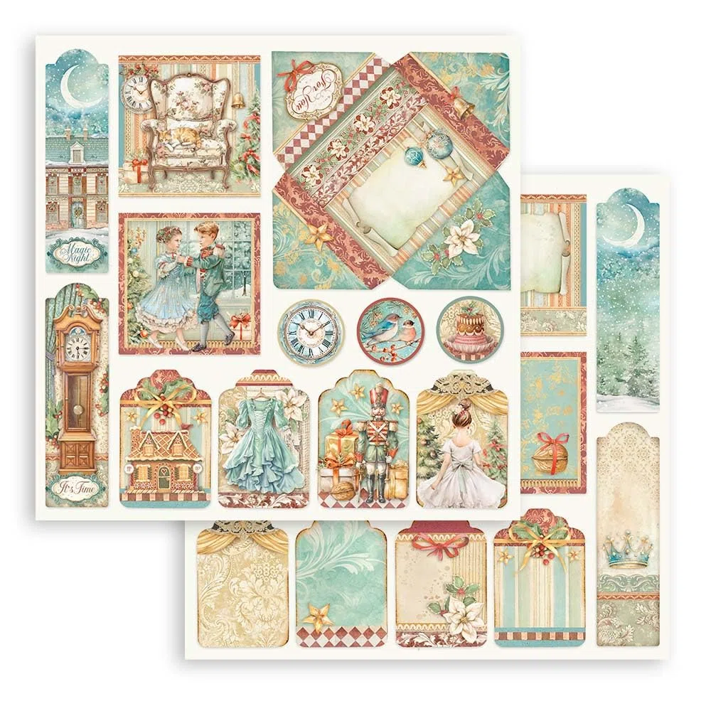 Stamperia - Scrapbook Paper Pad for Scrapbooks, Albums, Card Making, Bullet Journals, and More, Acid Free, Double-Sided, Perfect for Hobbies, Crafts and Gifting (The Nutcracker) (30,5 x 30,5 cm)