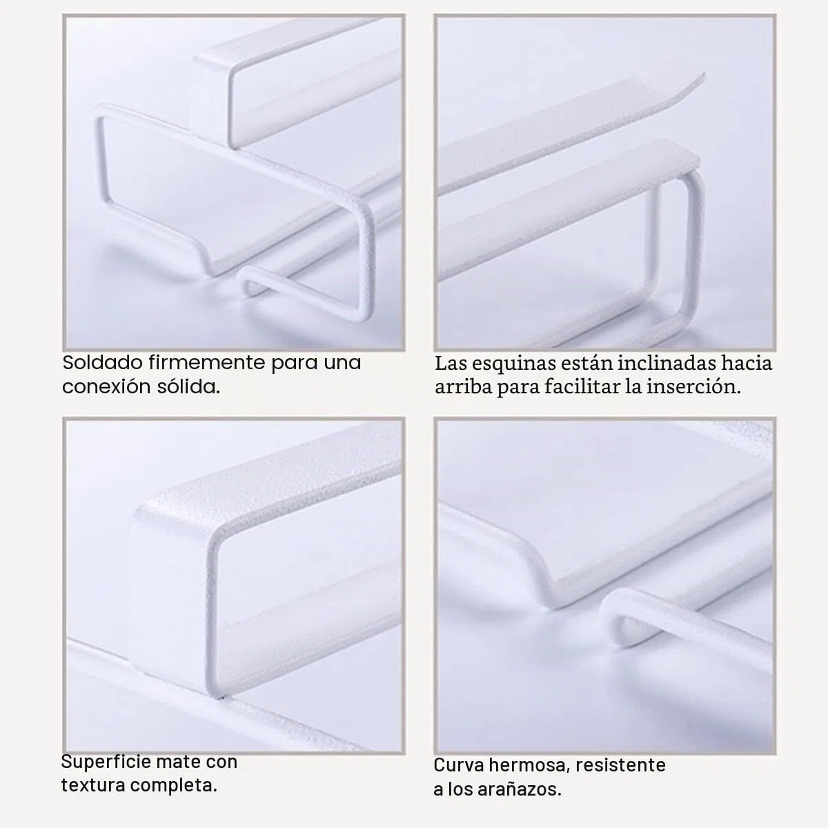 4 Piezas Soporte para Copas de Vino Colgante, Colgador Copas Sin Taladrar de Metal Estante para Colgar Copas para Cocina Bar Restaurante (Blanco)