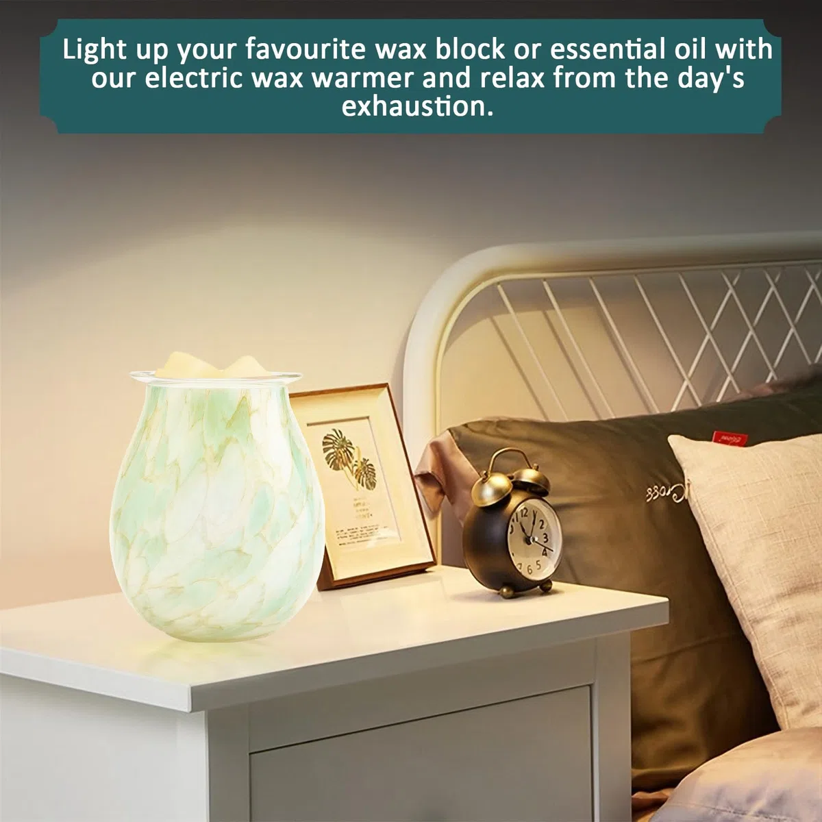 TNSLAND Quemador de cera Scentsy ahorro de energía eléctrica Tealight lámpara de aceite aromático para casa, oficina, dormitorio, regalos