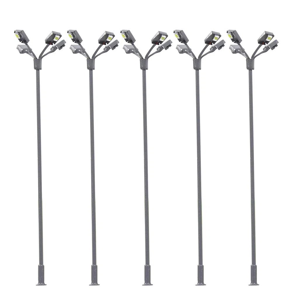 Evemodel LSL04 5pcs Model Railway Playground Lamps Garden Street Lights Yard OO/HO Scale