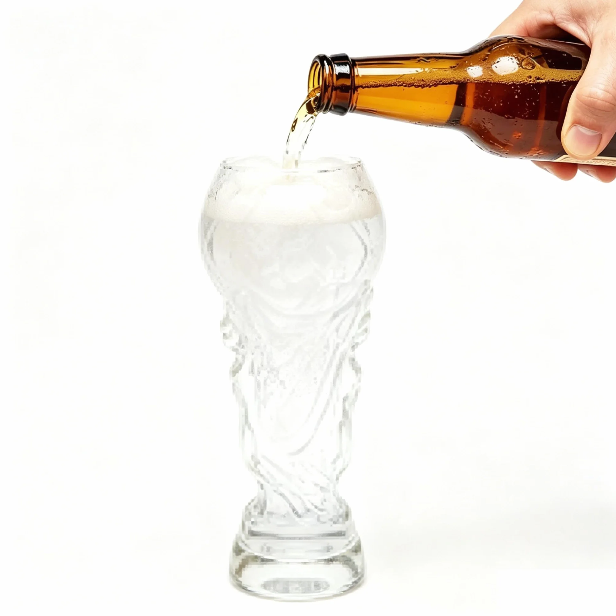 CEWROM Jarra de cerveza de cristal, vasos de fútbol, copa de cerveza Copa Mundial 2026, jarras de fútbol creativas divertidas, regalos para hombres aficionados al fútbol, jarra de cerveza de fútbol