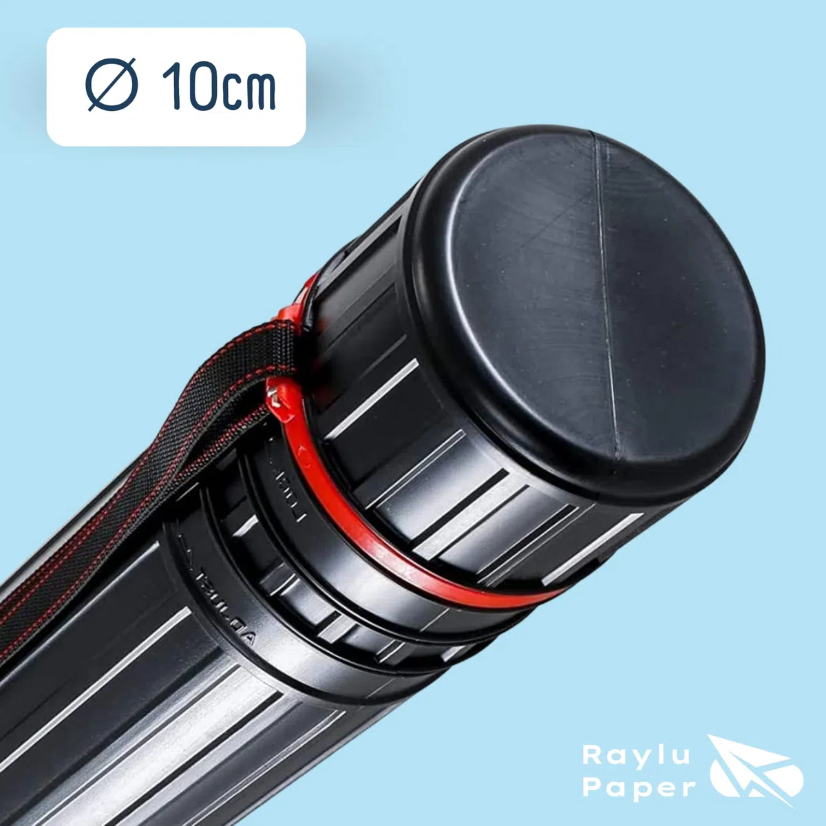 Raylu Paper - Tubo Portaplanos, Tubo de Plástico Extensible para Guardar Planos, Lienzos y Posters, Tubo Portadocumentos con Correa para Artistas, Trabajo y Universidad