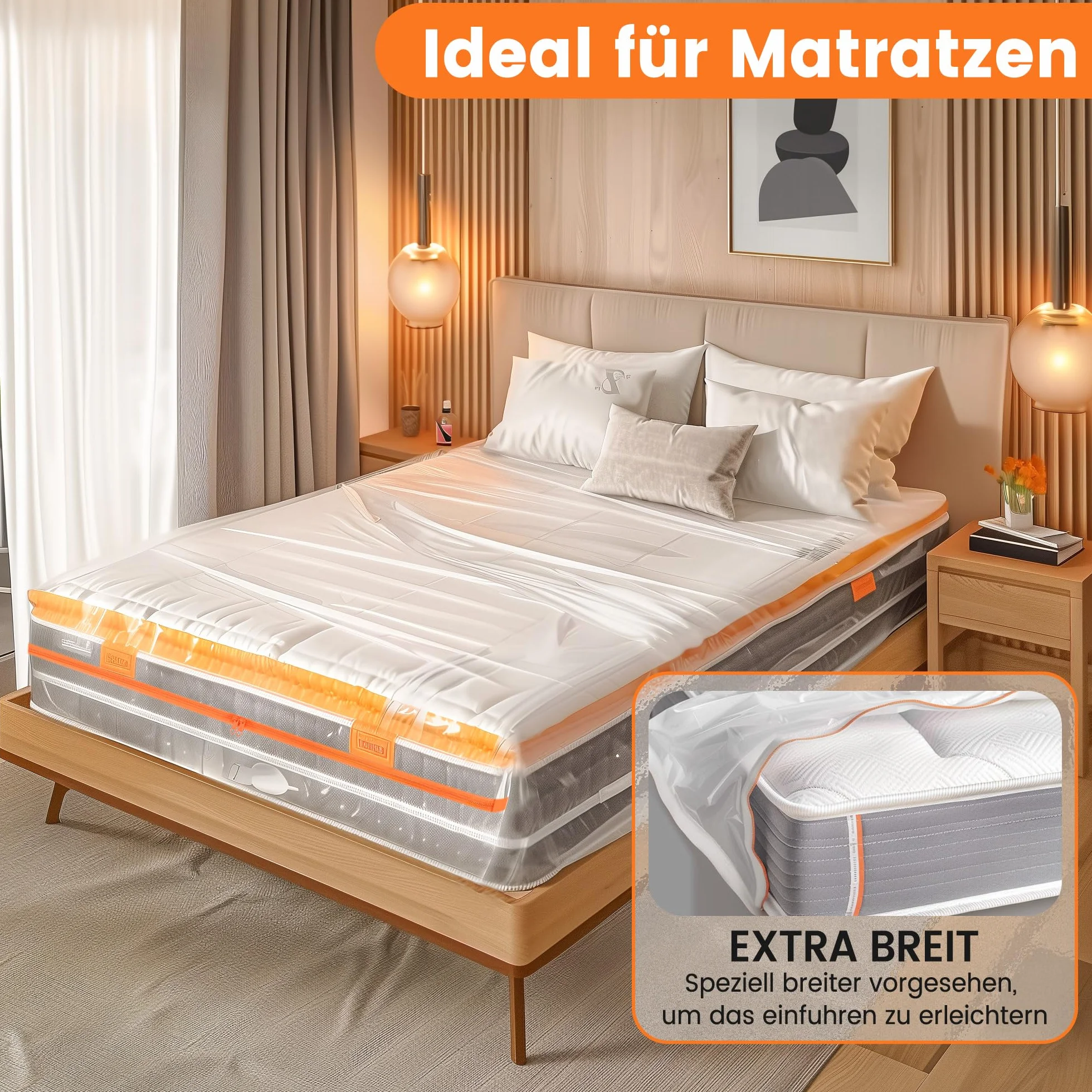 Funda Colchon Impermeable 90 x 200 cm (Grosor 30cm), Protector Colchon con una Práctica Cremallera Doble, Escabroso Apta para Mudanzas, Almacenamiento y Transporte