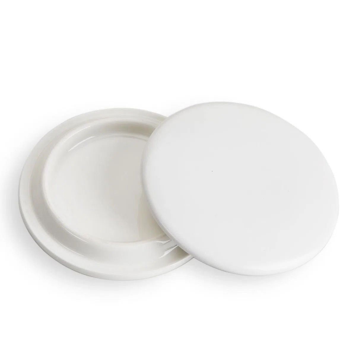 Tapas de cerámica blanca para taza de café, 2 piezas, tapa de cerámica blanca para taza de 11 onzas, cubierta de taza para mantener caliente y a prueba de polvo para líquidos calientes y fríos