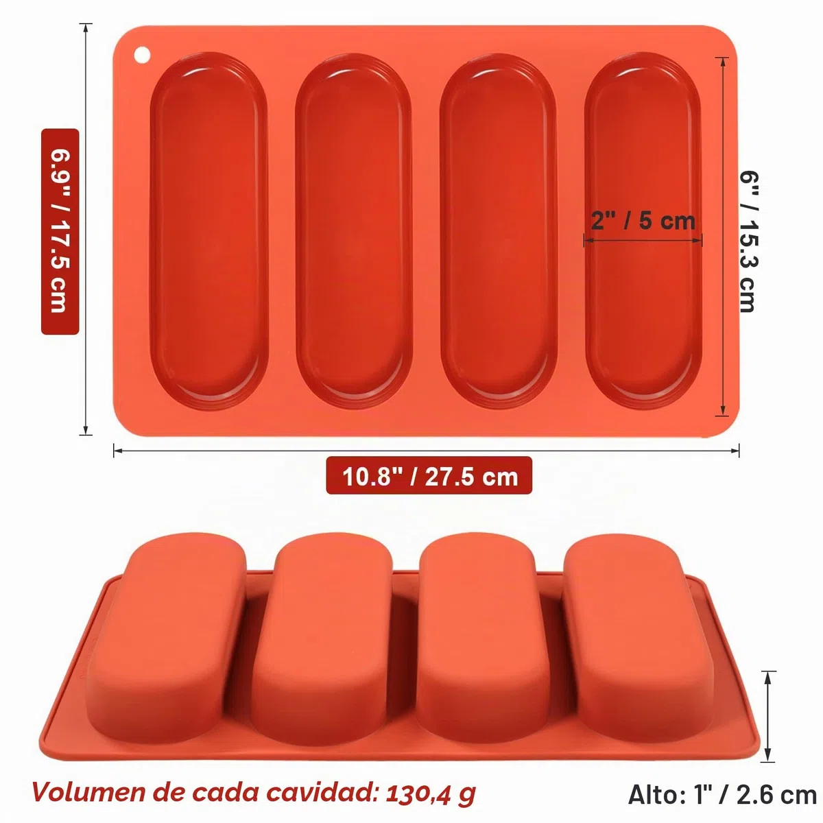 webake Molde de Silicona para Panecillos de Perrito Caliente, 2 Unidades, Bandeja para Hornear Mini Baguette, Moldes para Pan de Perro Caliente, Pasteles y Pan