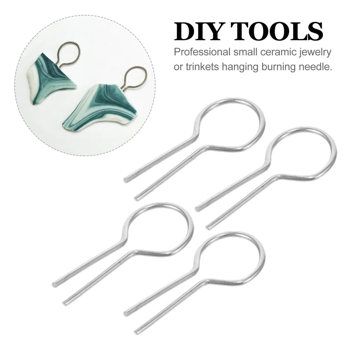 Cabilock 100 Piezas de Agujas para Colgar en Horno de Cerámica, Herramientas Metálicas Ergonómicas para Bricolaje, Diseño R, Uso Profesional en Hornos