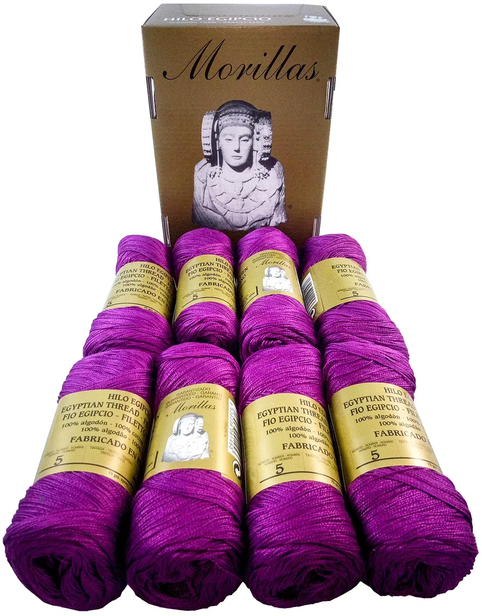 PACK 8 ZEPELINES Algodón perlé 100% egipcio mercerizado para DIY y tejer a mano labores de ganchillo o punto con un acabado elegante. (8 X 75gr)… (5, VIOLETA 15)