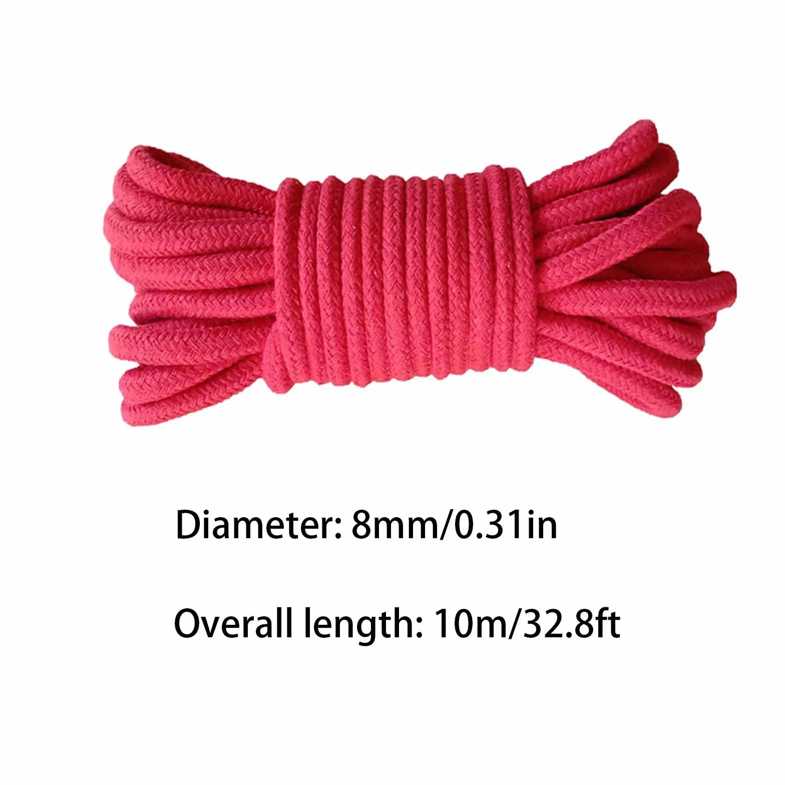 4 Piezas Cordón Retorcido de Algodón Grueso, 10 Metros de Largo, 8 mm de Espesor, Cuerda Trenzada para Tender Ropa, para Acampar, Jardinería, Canotaje, Tirar de la Cuerda, Mascota, Escalada (Rojo)