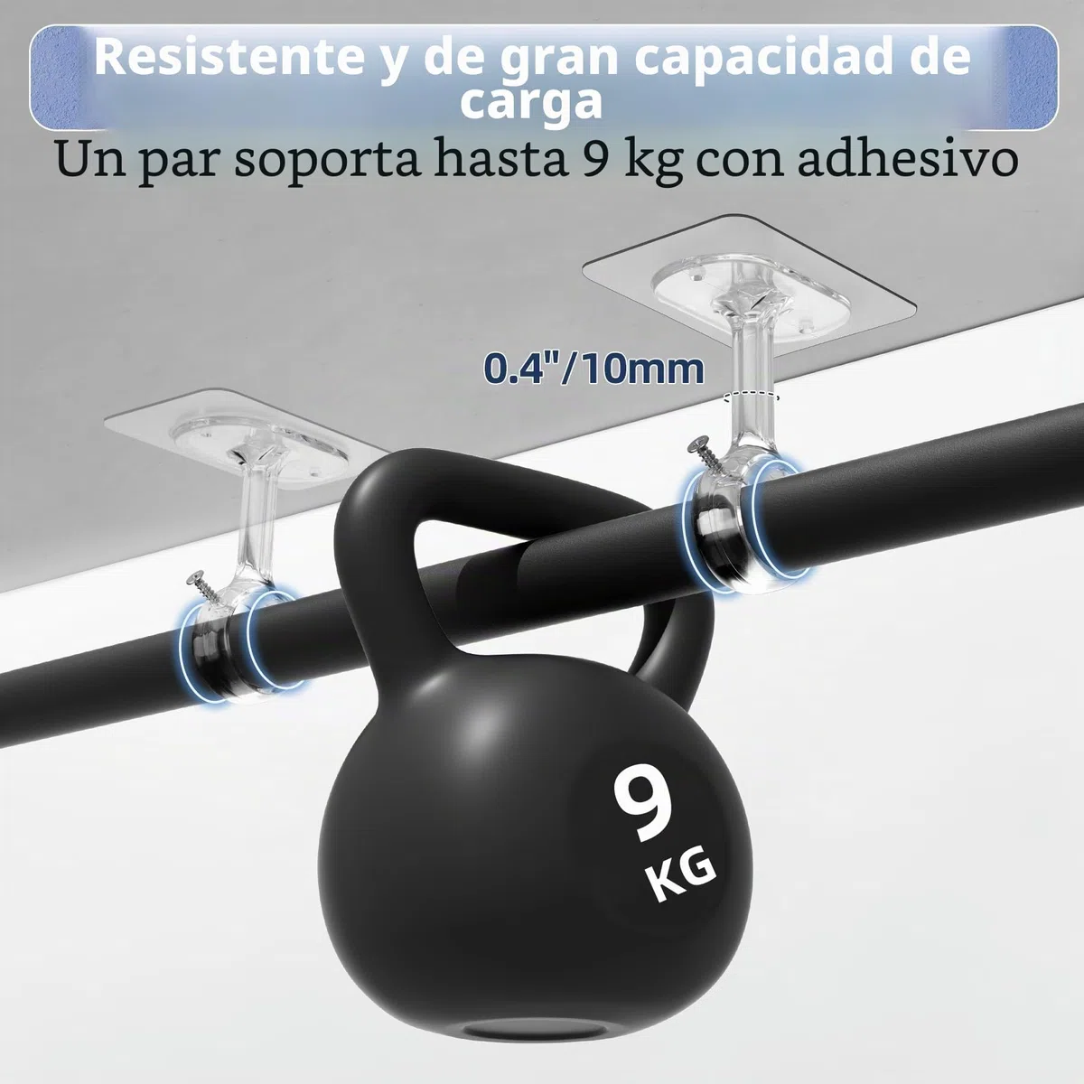 Soportes Ajustables para Barra Cortina de Techo & Pared, 32 mm Diámetro, Montaje Sin Taladro con Tornillos - Ideal para Duchas, Cocina y Armarios (6 Piezas, Transparente)