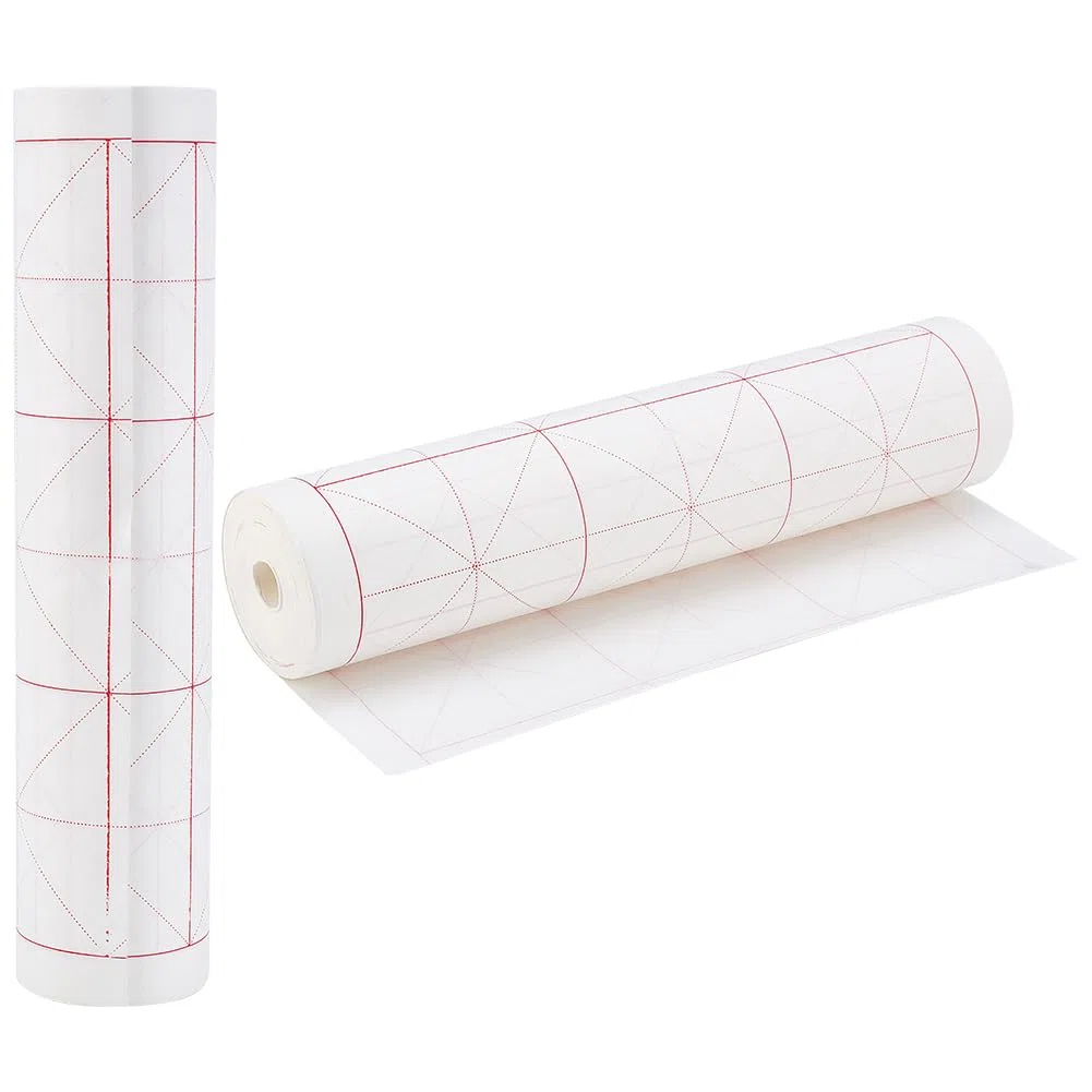PH PandaHall Papel Xuan de caligrafía china, papel de arroz, papel de escritura Sumi con cuadrículas para principiantes, estudiantes, práctica de caligrafía japonesa, 10 cm, cuadrícula, 35 cm x 50 m,