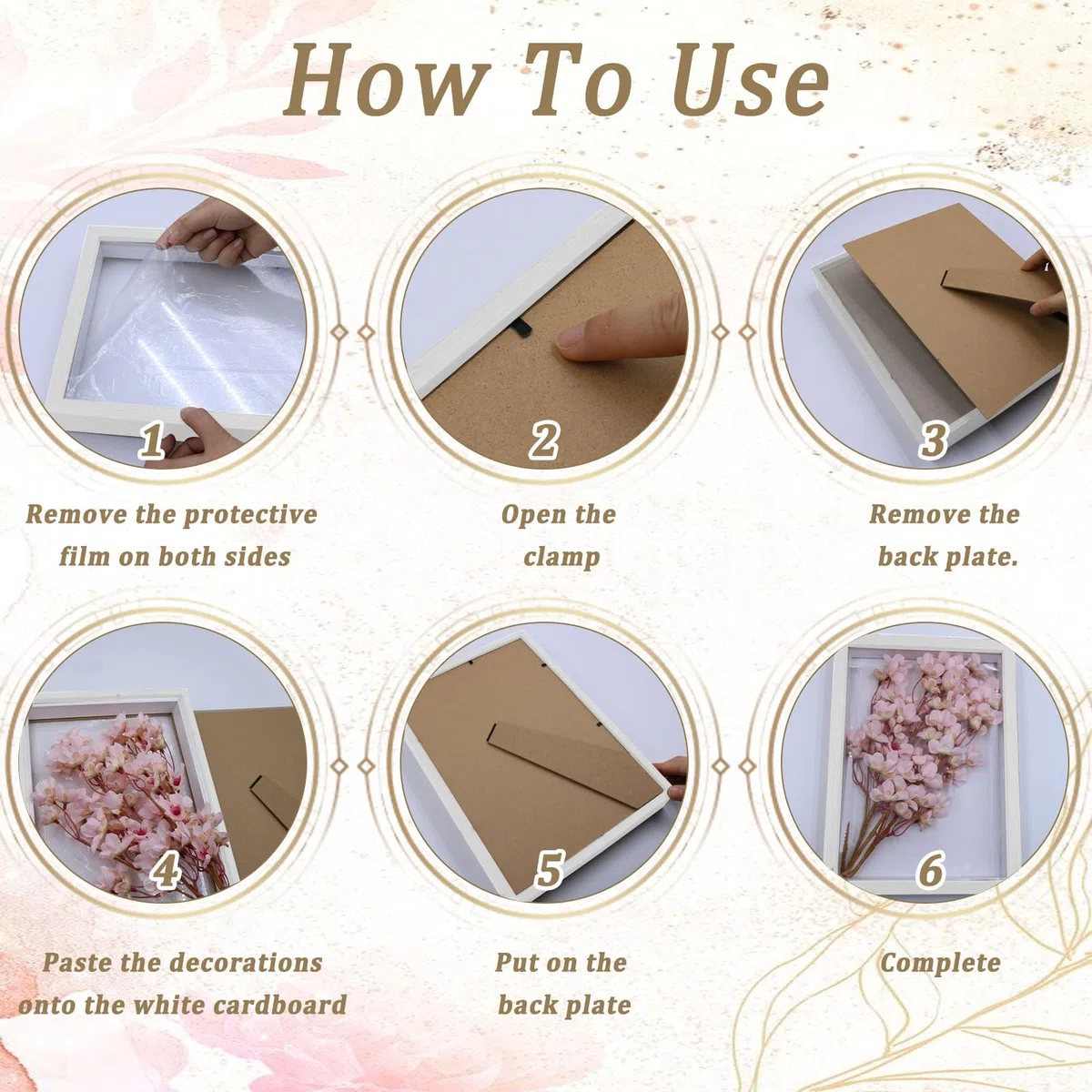 Marcos con Profundidad Madera Marco para Flores Secas 3D A4 Marco de Objeto Rellenable para Ramos de Novia, Recuerdos, Decoraciones Diy (Blanco)