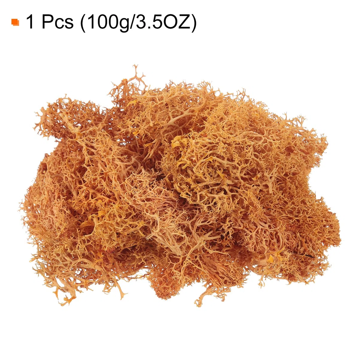 QUARKZMAN Musgo Artificial de 3.5 Oz para Manualidades, Musgo Natural Preservado para Proyectos de Manualidades, Arte Floral, Decoración de Pared, Boda, Jardín (Naranja)
