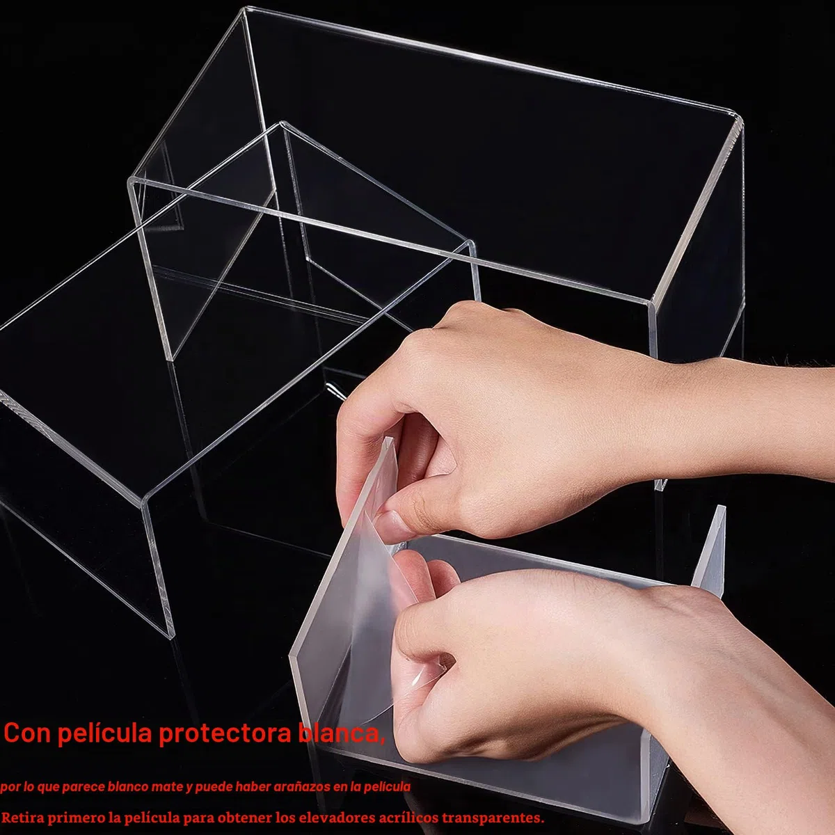 PandaHall 6 soportes de exhibición de acrílico de 3 tamaños, soporte de exhibición de joyas en forma de U, soporte de exhibición de 3 pasos, estante transparente para exhibición de joyas