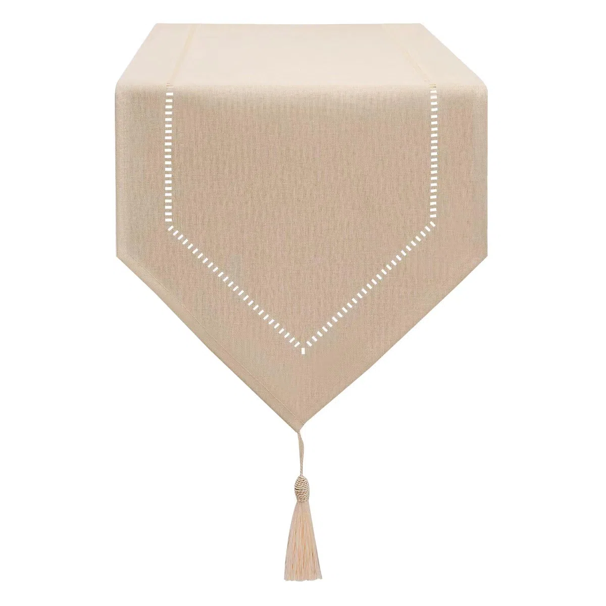 Camino de mesa de lino beige, 32 x 150 cm, diseño moderno, innovador, lavable, patrón de orejas de trigo para comedor, fiesta, decoración de vacaciones