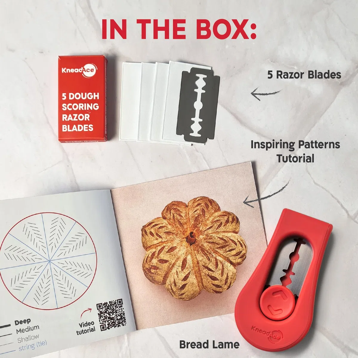 KneadAce - Herramienta de puntuación de masa de pan extraíble y magnética, herramienta profesional de puntuación de masa madre para hornear pan de masa madre y herramientas de fabricación de pan