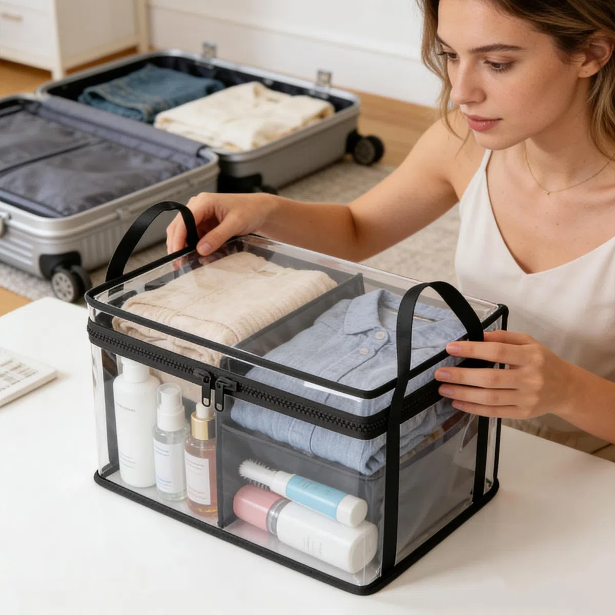 de almacenamiento de juguetes, 2 piezas, cofre transparente para muñecos de peluche, para salón, dormitorio, granja, apartamento, , balcón, dormitorio universitario,