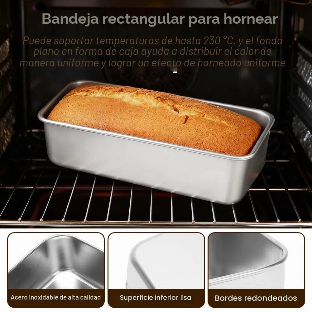 FARYODI Molde Rectangular para Pan 33cm, Molde Para Pan de Acero Inoxidable, Molde Rectangular para Panes, Saludable y Duradero, Apto para Lavavajillas, para Panes, Pasteles, Tostadas