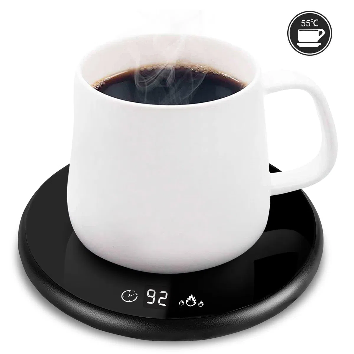 Calentador de Tazas, 2 Ajustes Temperatura Calentador de Café, Apagado Automático; Temporizador De 8 Horas Placa Calentadora De Velas para Bebidas, Café, Té, Leche, Cera para Velas