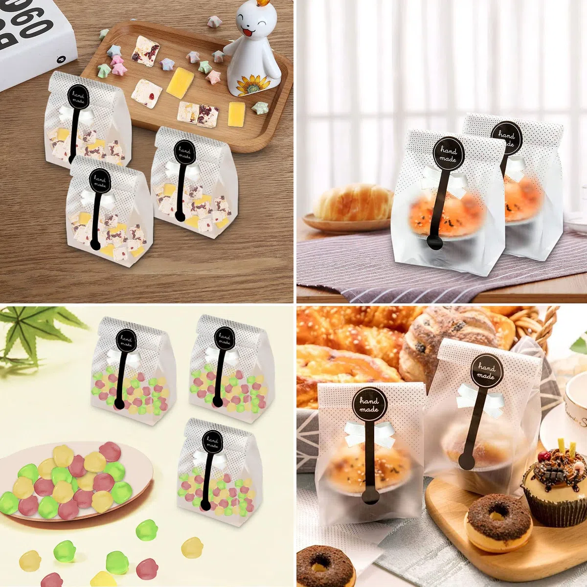 Bolsa Celofán Transparente 100 Piezas para Pasteles - Bolsas de Plástico