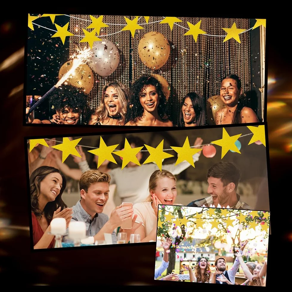 60 Pieza de Recortes de Estrellas Doradas de 5 Pulgadas Estrellas de Cartón Grandes Recortes de Cinco Estrellas Recortes de Estrellas de Cartón de Papel Impresos Individuales Decoración para