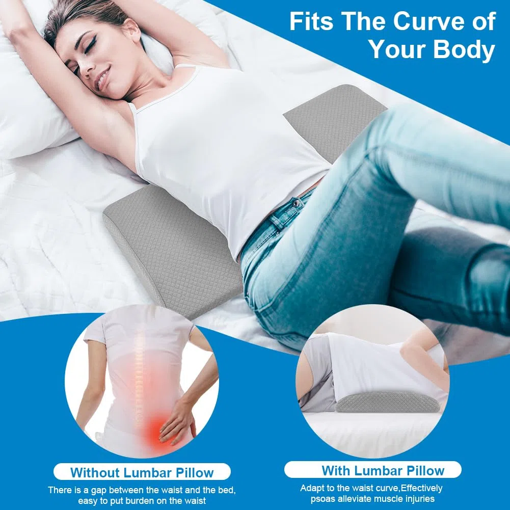 Ainiv Almohada Apoyo Lumbar, Cojín de Espuma Viscoelástica para Aliviar Dolor Lumbar, Ideal para Cama, Silla Oficina Asiento Coche